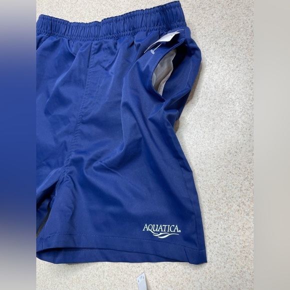 NWT Aquatica Blue Youth Swim Trunks Elastic Waist Pockets Youth XL - Picture 4 of 10